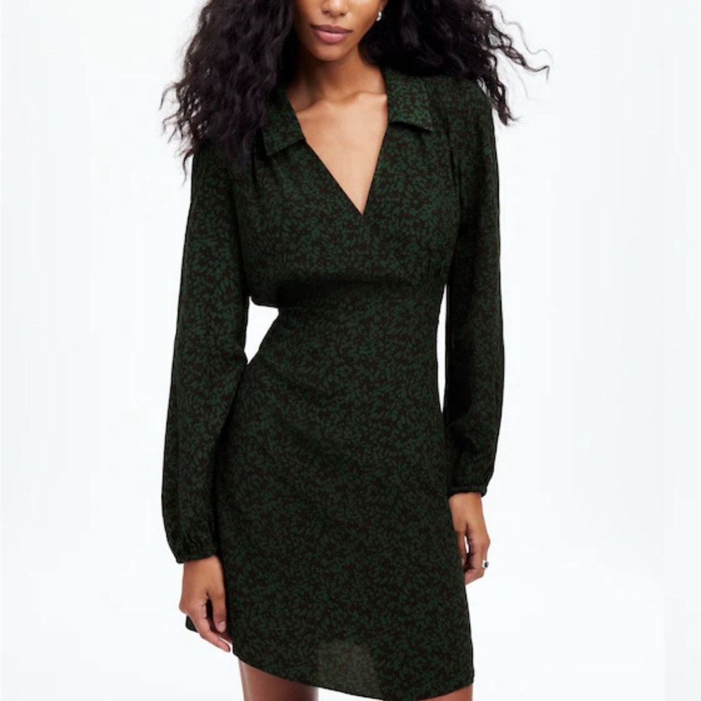 Madewell Dark Green Long Sleeve Dress